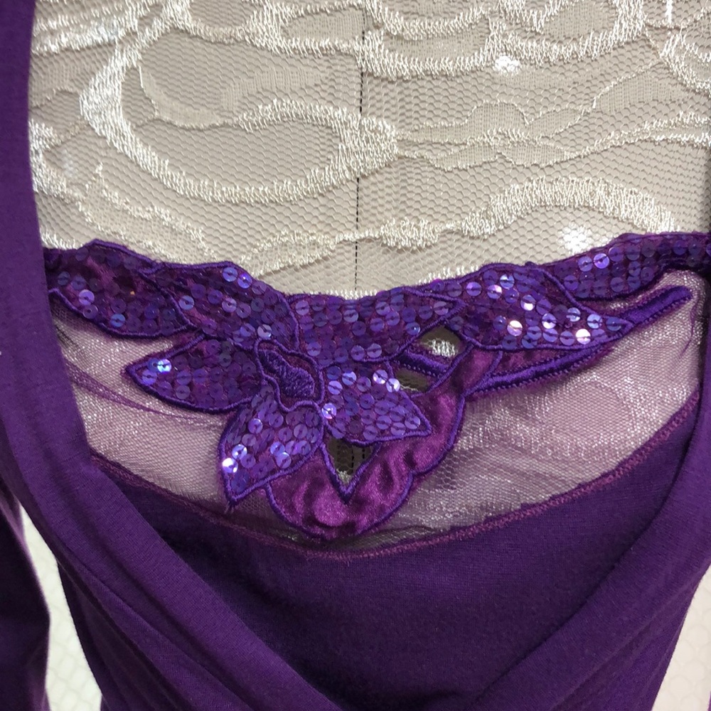 BCBGirls Purple Wrap Top - Picture 3 of 3